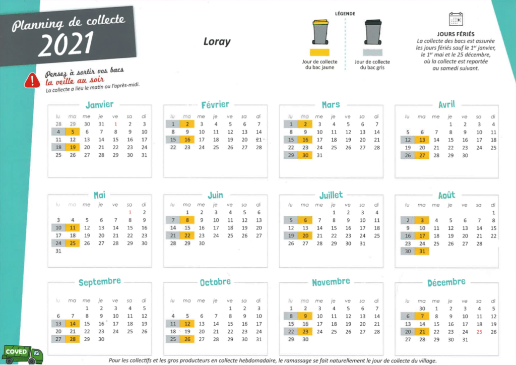 Calendrier Dechets Loray