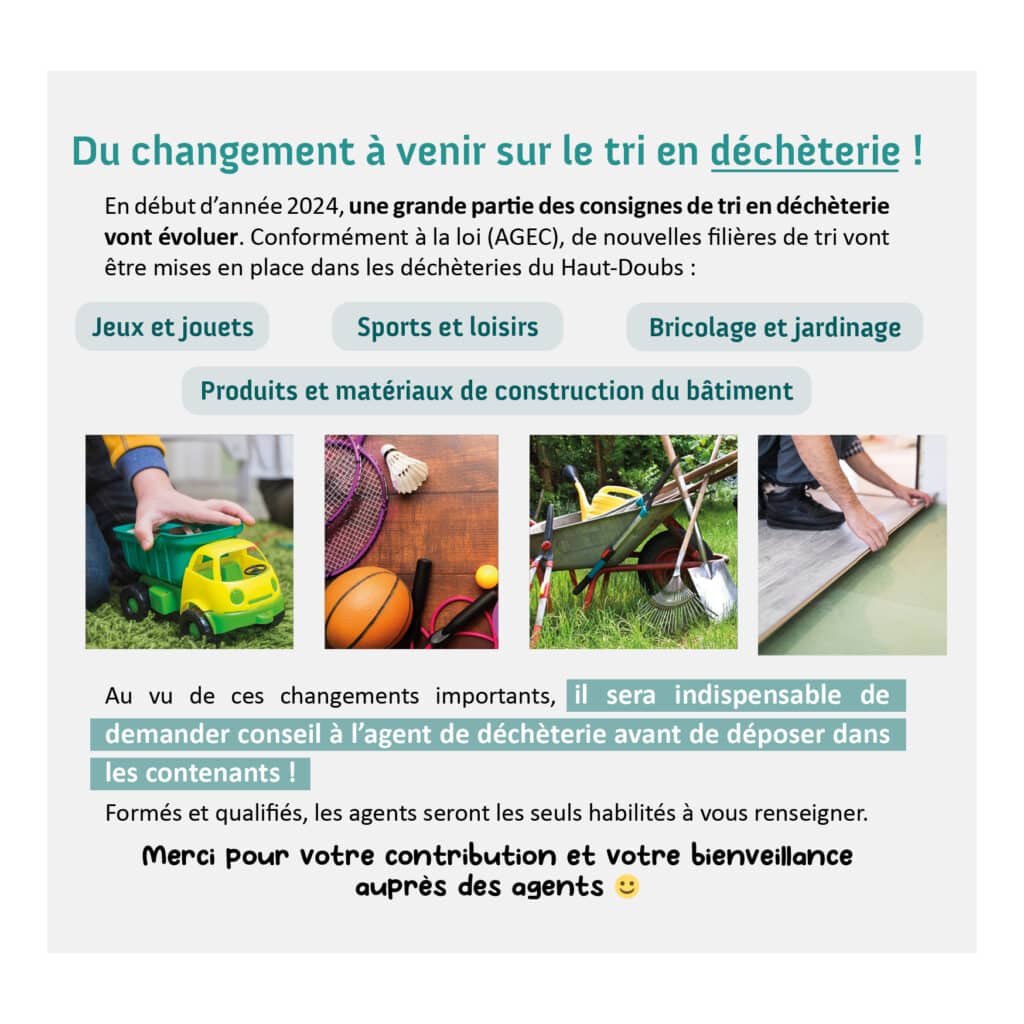 info decheterie janvier