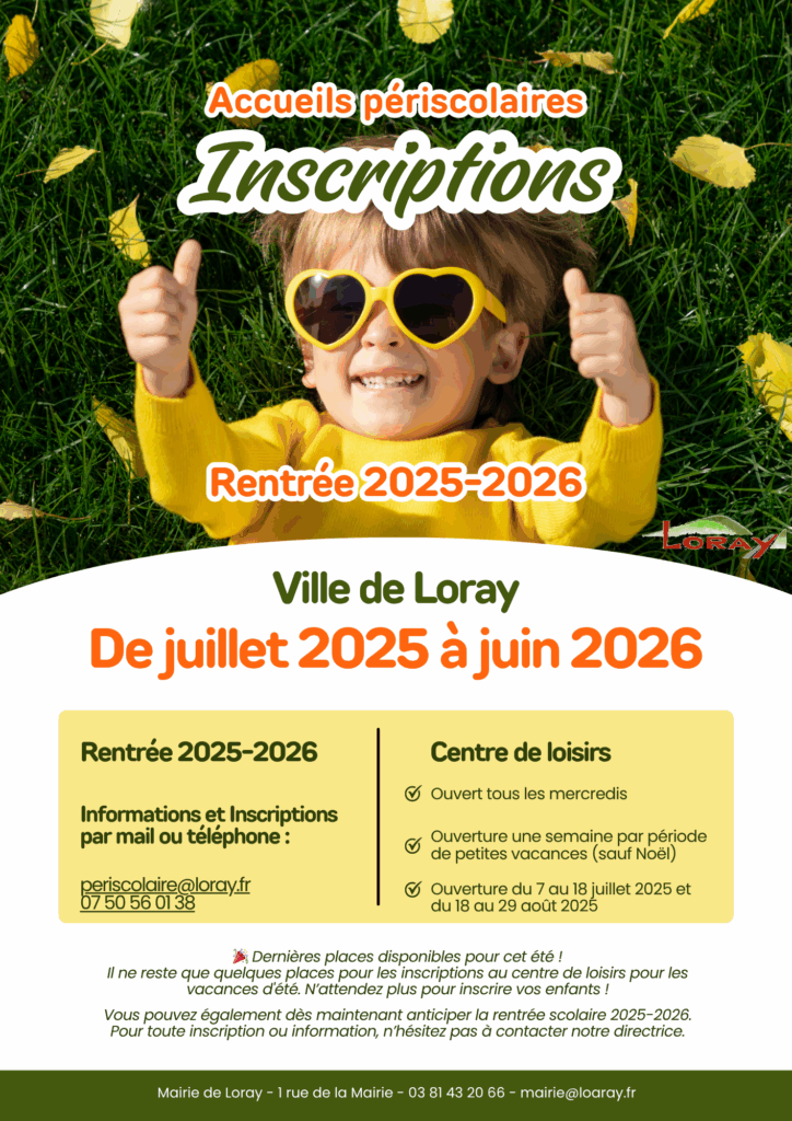 affiche annonce inscriptions rentrée périscolaire simple moderne vert jaune orange 2